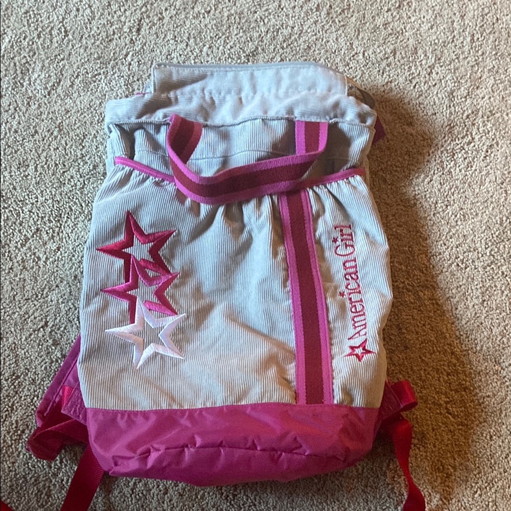 American Girl Pink and Gray Backpack